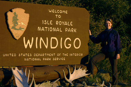 Sue with Windigo Sign