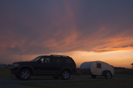 Teardrop at Hatteras Sunset